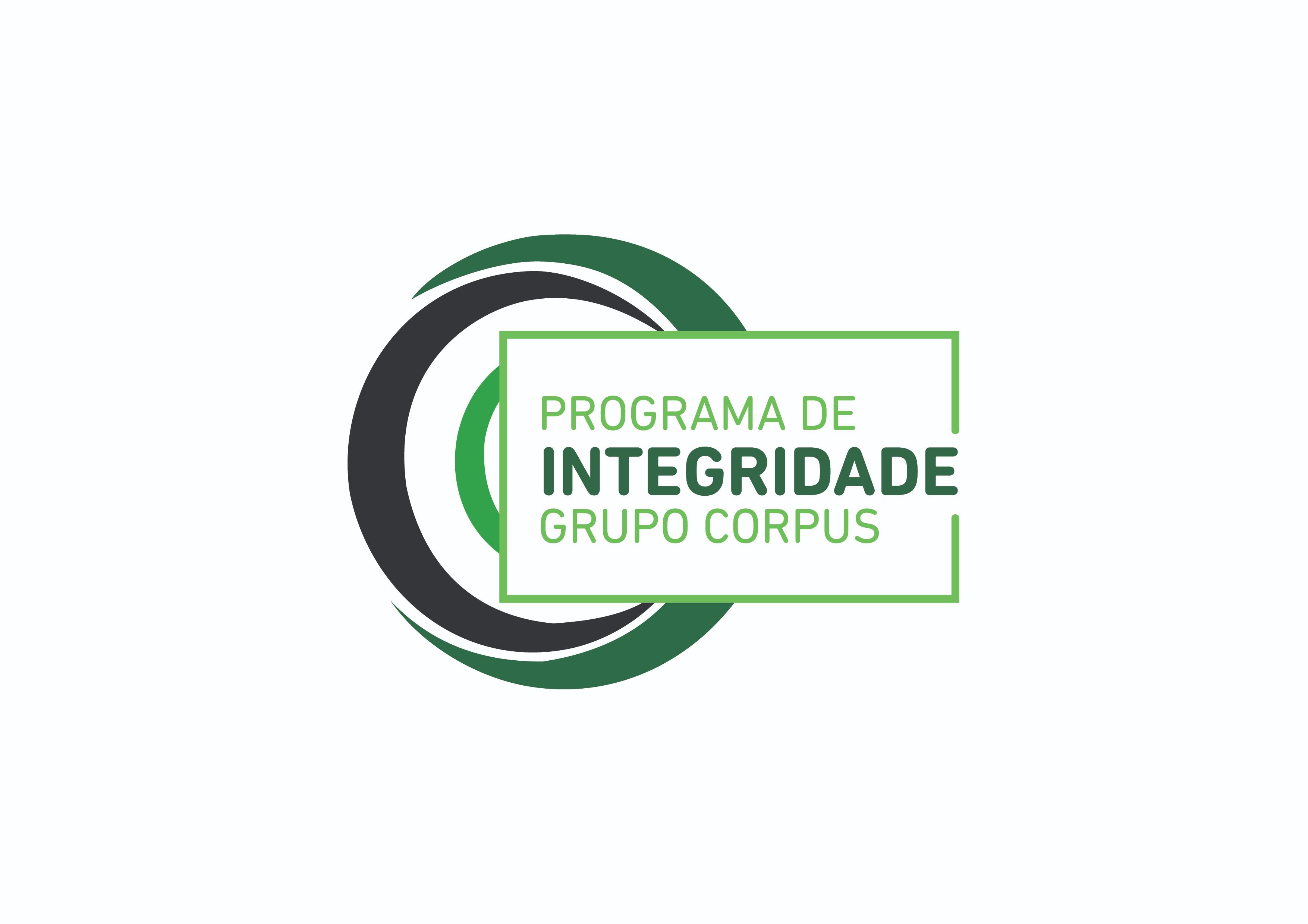 Logo com círculos em dois tons de verde que representa o programa de integridade do grupo Corpus saneamento e obras.
